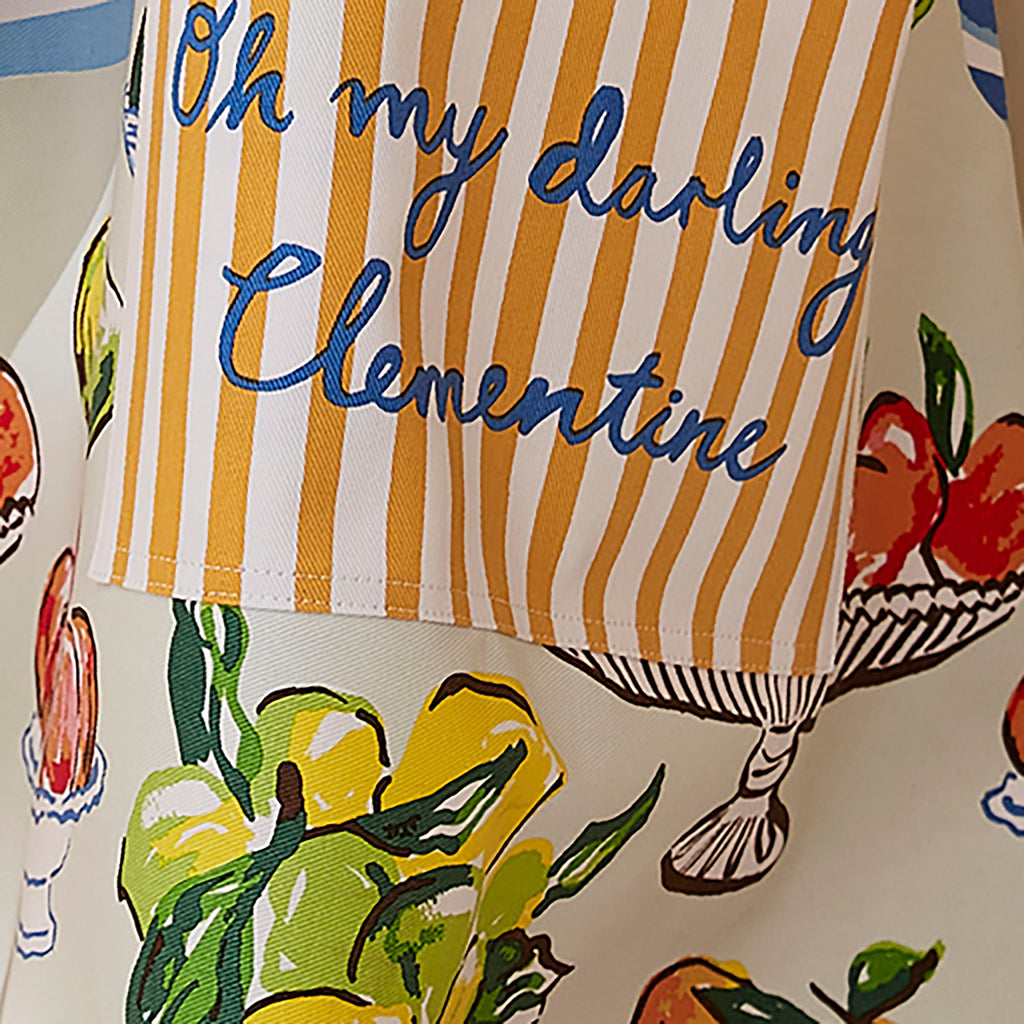 Tablier en coton multicolore à motif fruits d'été