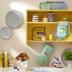 Tablier en coton multicolore à motif fruits d'été