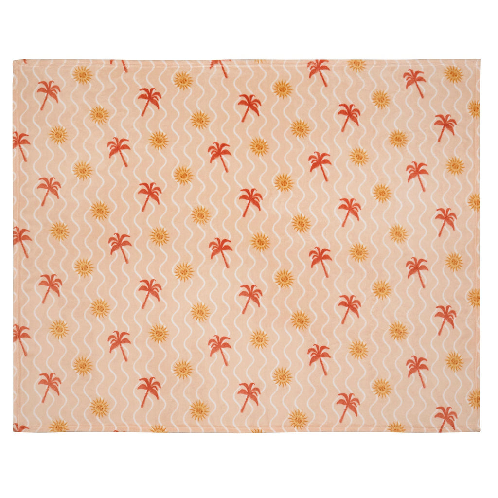 Plaid Soleil Corail/Camel 120 x 150 cm