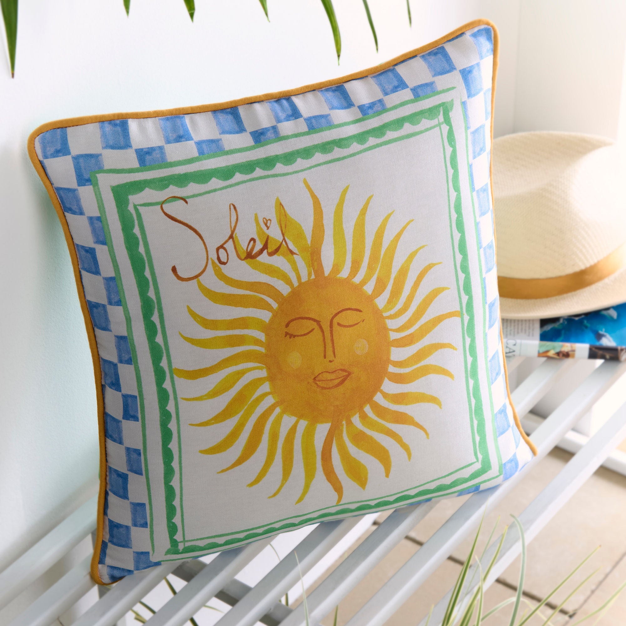 Coussin d'extérieur Soleil Sun multicolore 43 x 43 cm