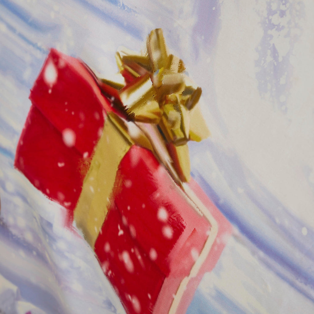 Parure de lit Père Noël et neige de Noël multicolore