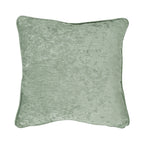 Coussin en chenille texturée verte 43 x 43 cm