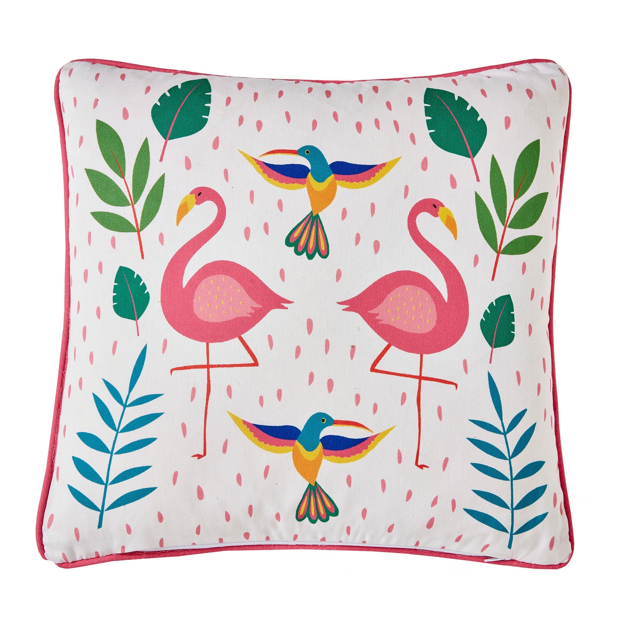 Coussin d'extérieur Tropical Flamingo rose 43 x 43 cm