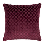 Coussin à pois en velours bordeaux 43 x 43 cm