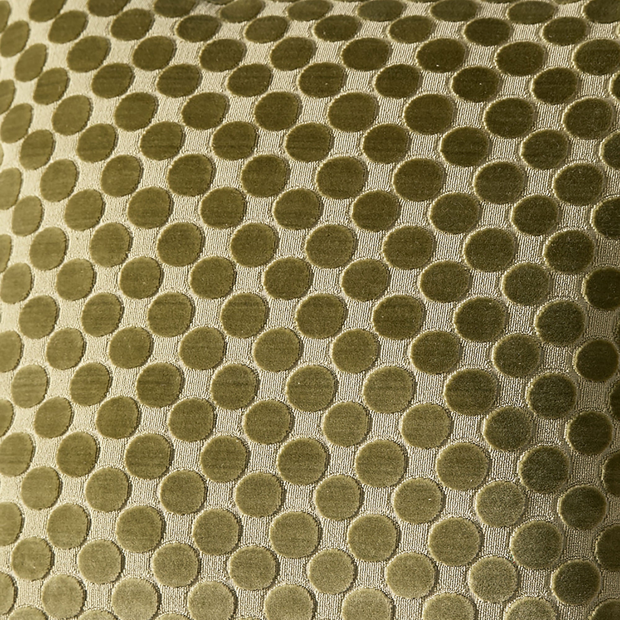 Coussin à pois en velours vert 43 x 43 cm