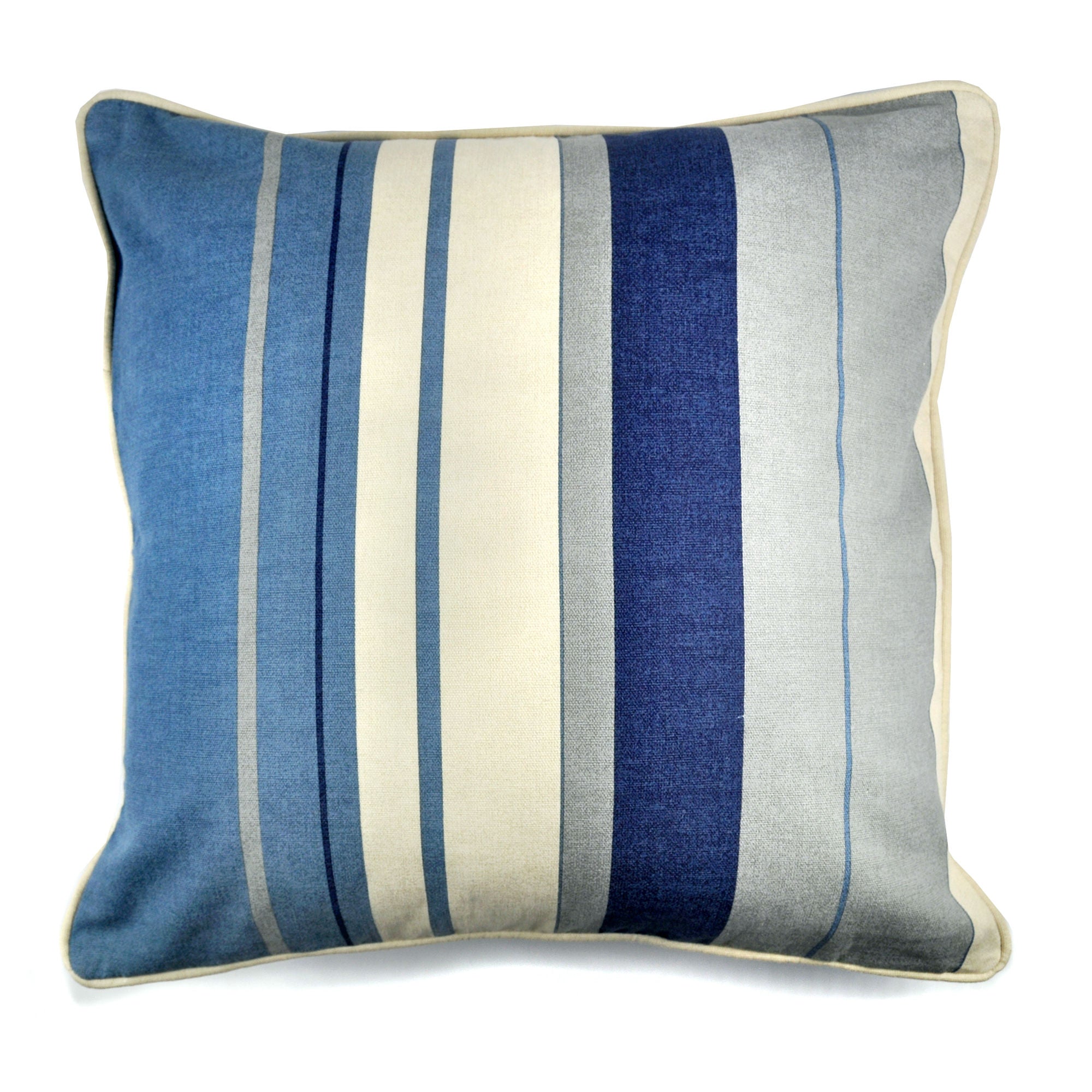 Coussin rayé Whitworth bleu 43 x 43 cm
