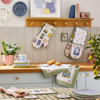 Paire de maniques pour micro-ondes en forme de boîte à thé multicolores