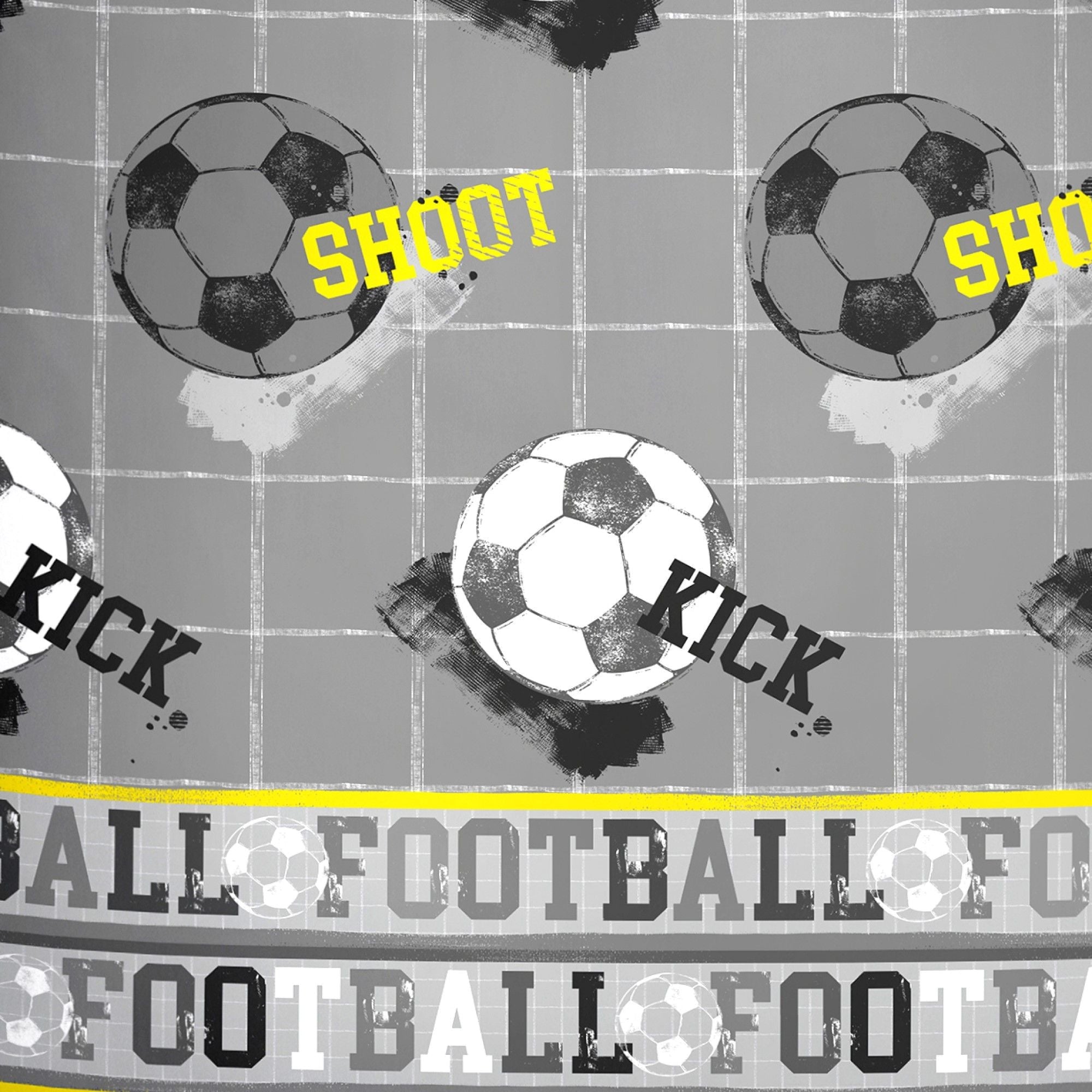 Parure de lit sur le thème du football, couleur grise