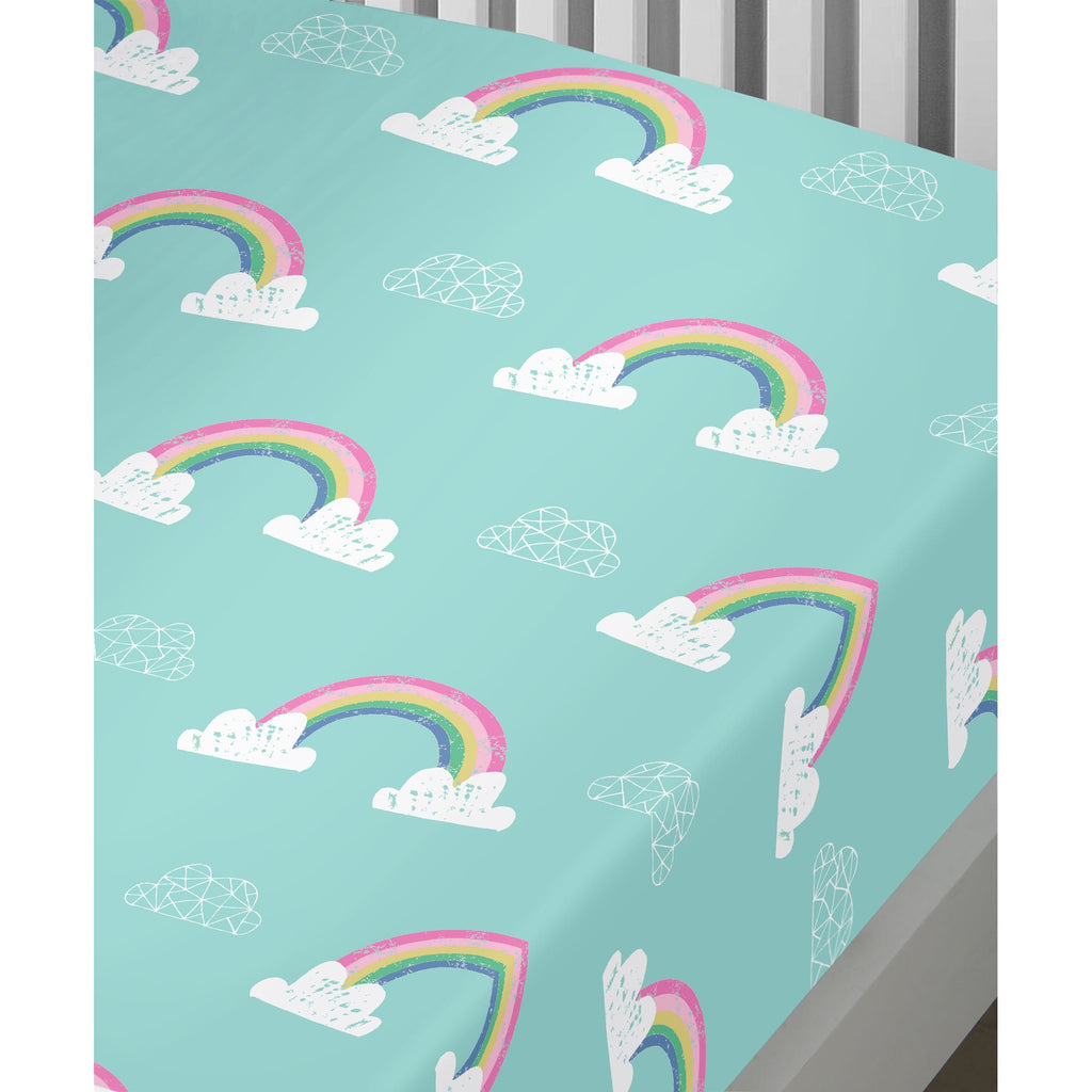 Drap-housse licorne arc-en-ciel multicolore de 25 cm de profondeur