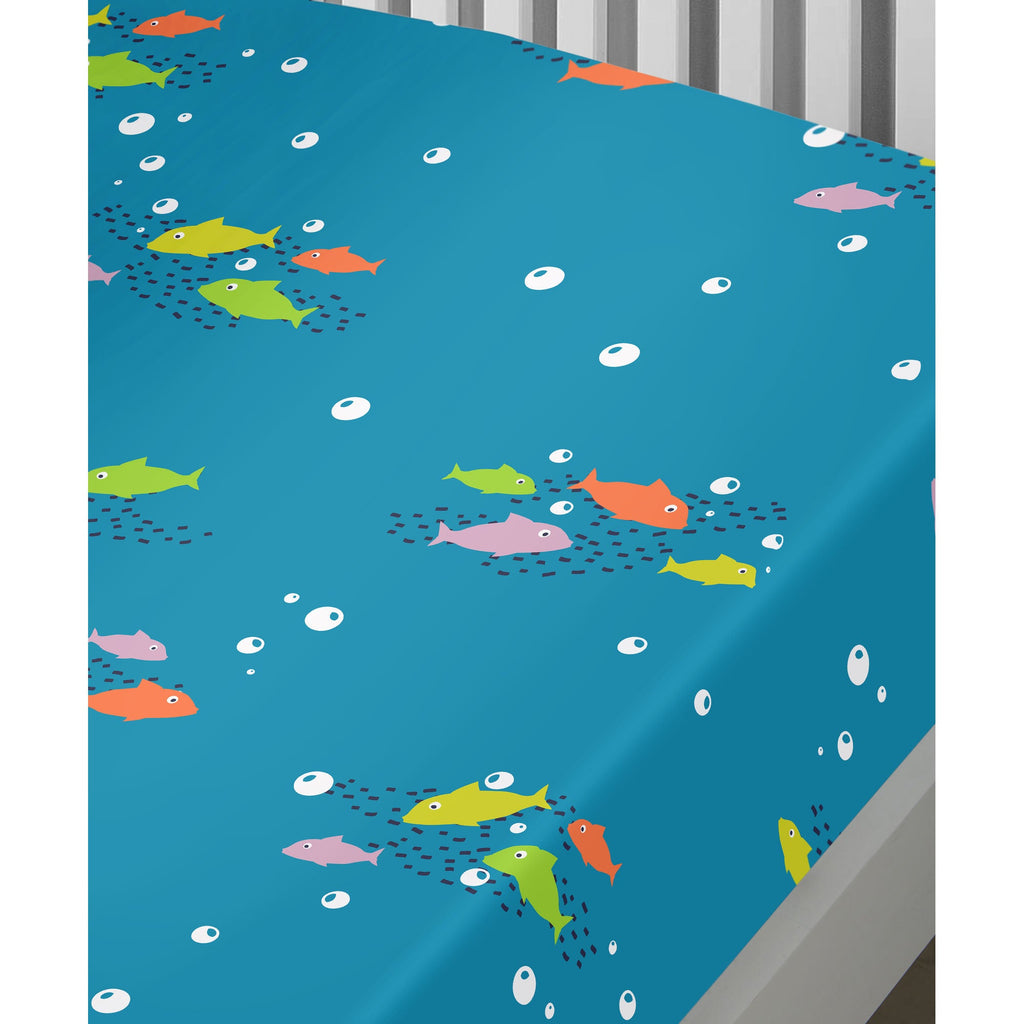 Drap-housse Sea Life multicolore de 25 cm de profondeur